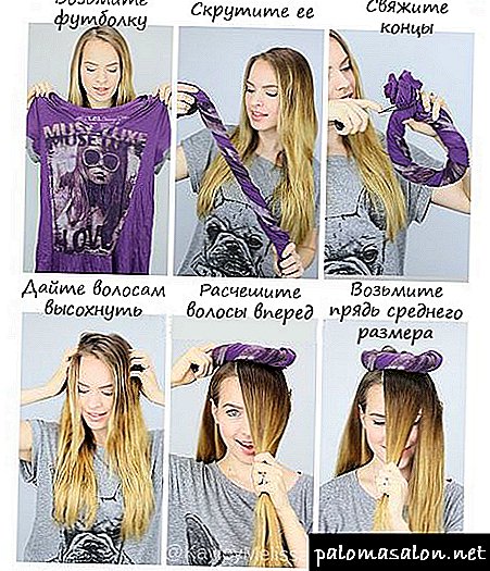 Curl rambut anda dengan T-shirt (35 gambar): penyelesaian bukan standard dengan hasil yang hebat!