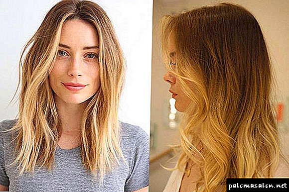 Ombre for light brown hair of medium length, square: color, ashy