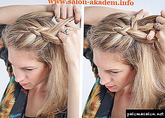 Weaving a French braid on the contrary video and photo instructions